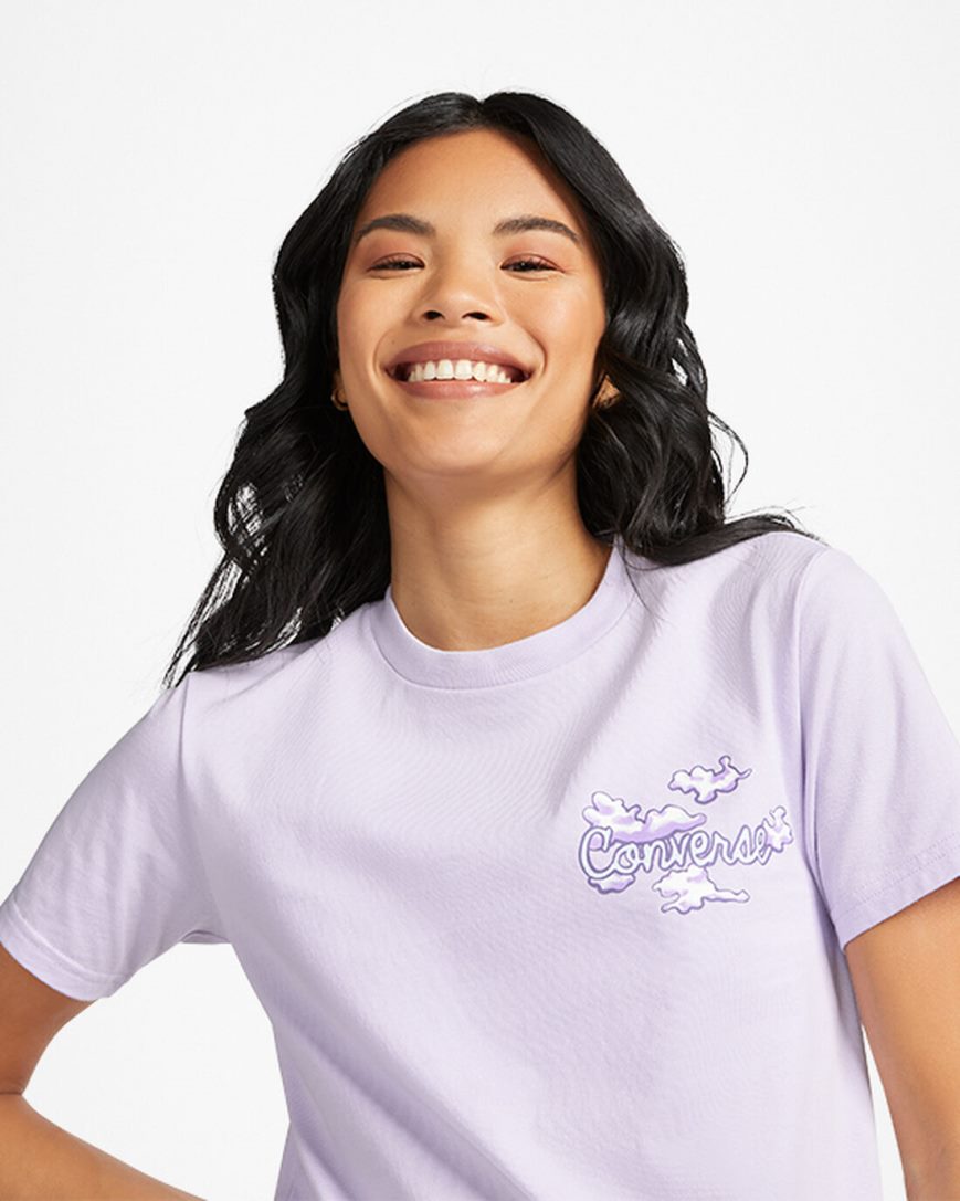 Camiseta Converse Dreamer Gráficas Feminino Roxo | PT U00T9P4